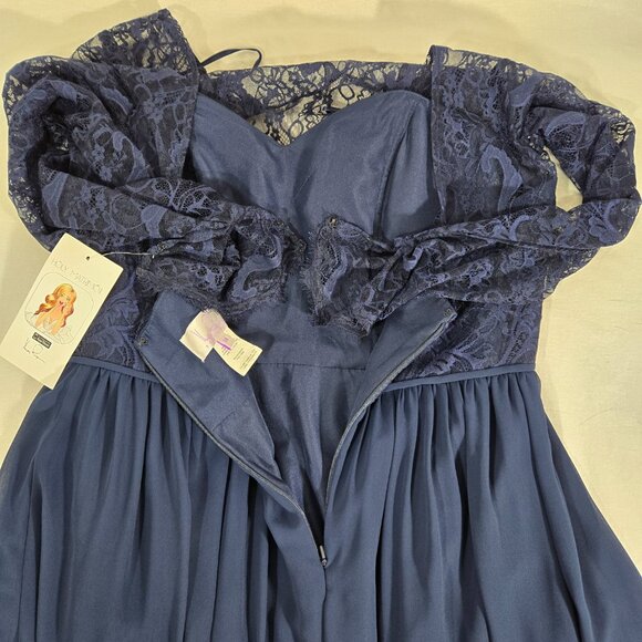 HAYLEY PAIGE Victorian ROMANTIC-GOTHIC Whimsigoth NAVY Formal Dress Size 14 NEW! - Picture 11 of 17